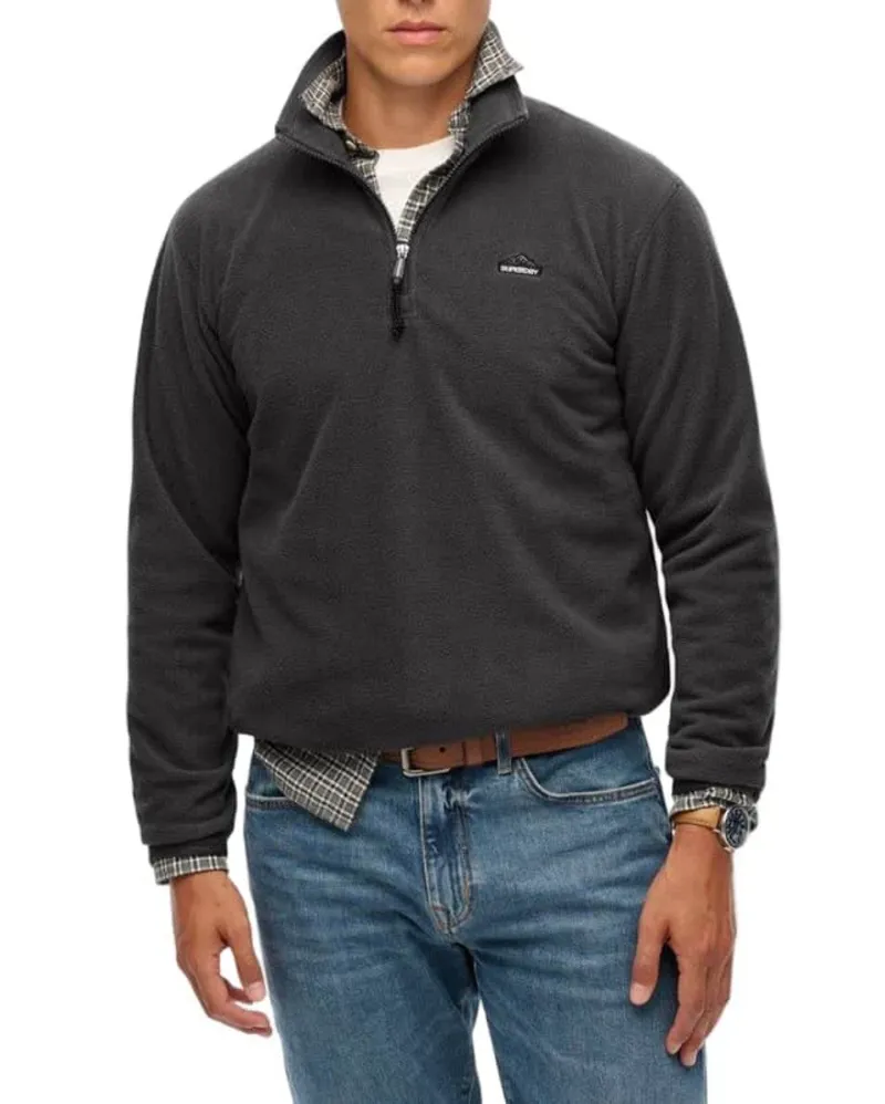 Superdry Polar Fleece Half Zip Charcoal-3