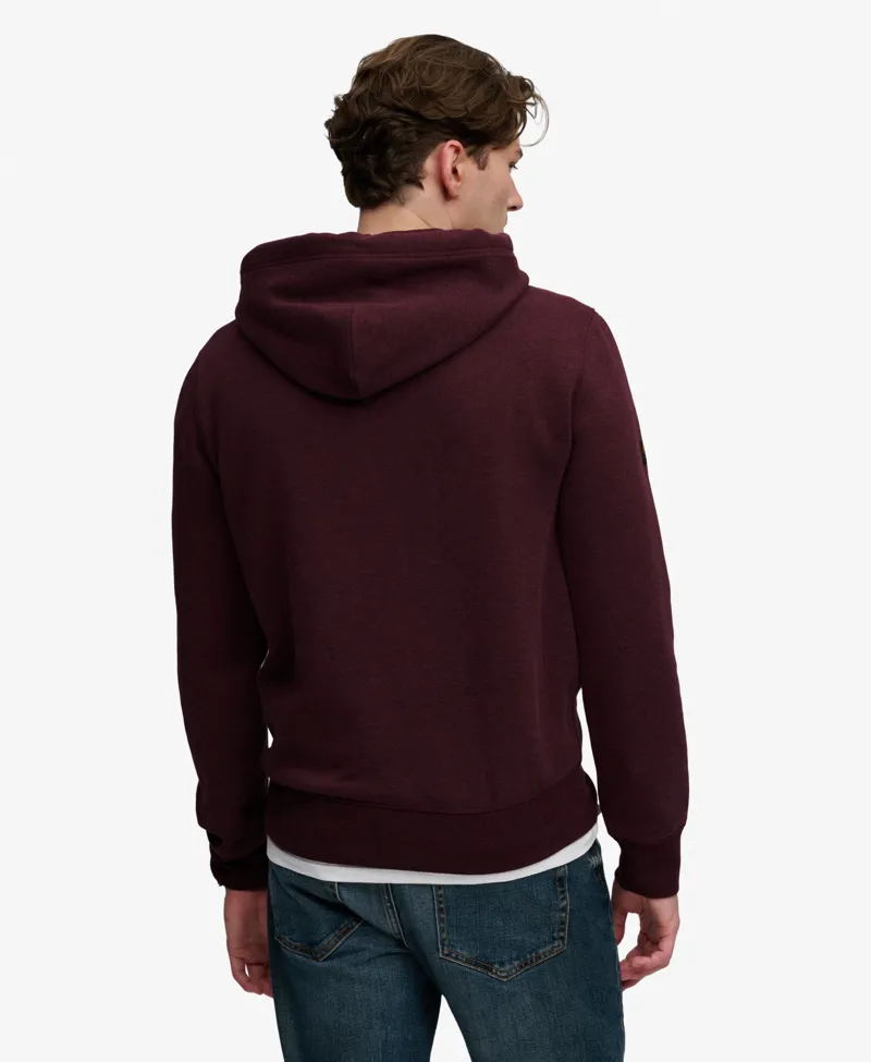 Superdry Vintage Logo Heritage Relaxed Hoodie Tawny Port Marl-2