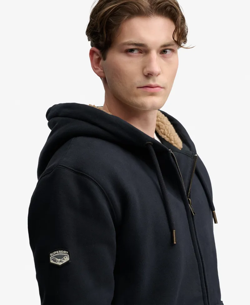 Superdry Borg Lined Zip Hoodie Eclipse Navy-1