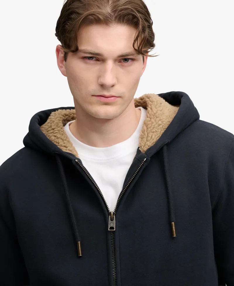 Superdry Borg Lined Zip Hoodie Eclipse Navy-2