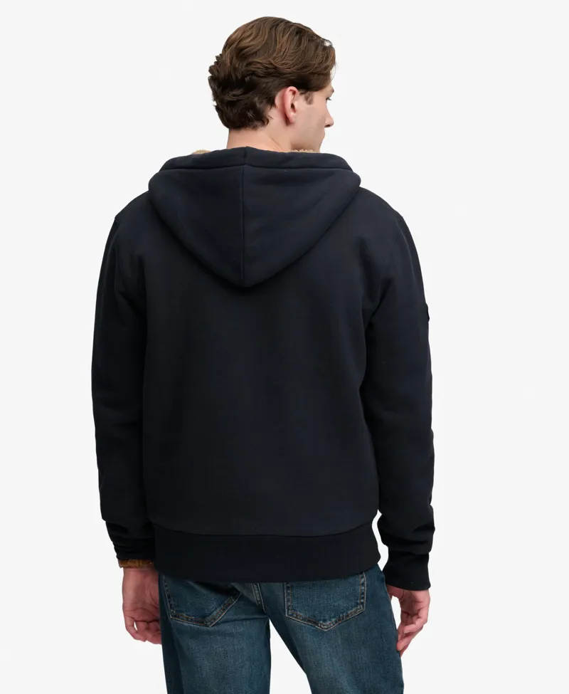 Superdry Borg Lined Zip Hoodie Eclipse Navy-4