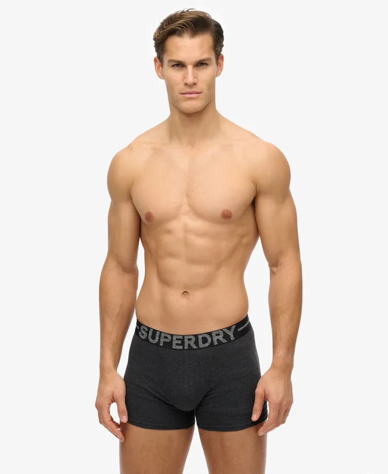 Superdry Boxer Triple Pack Raven Black Marl -1