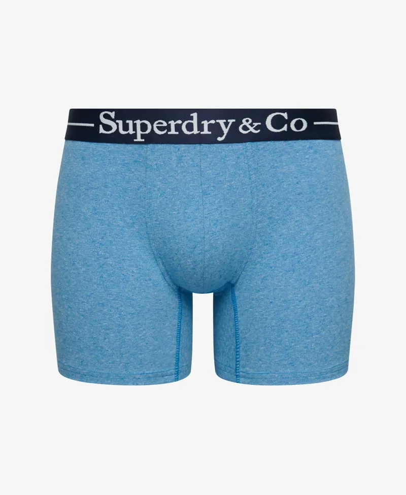 Superdry Boxer Triple Pack Navy Marl/Indigo Marl/Blue Grit