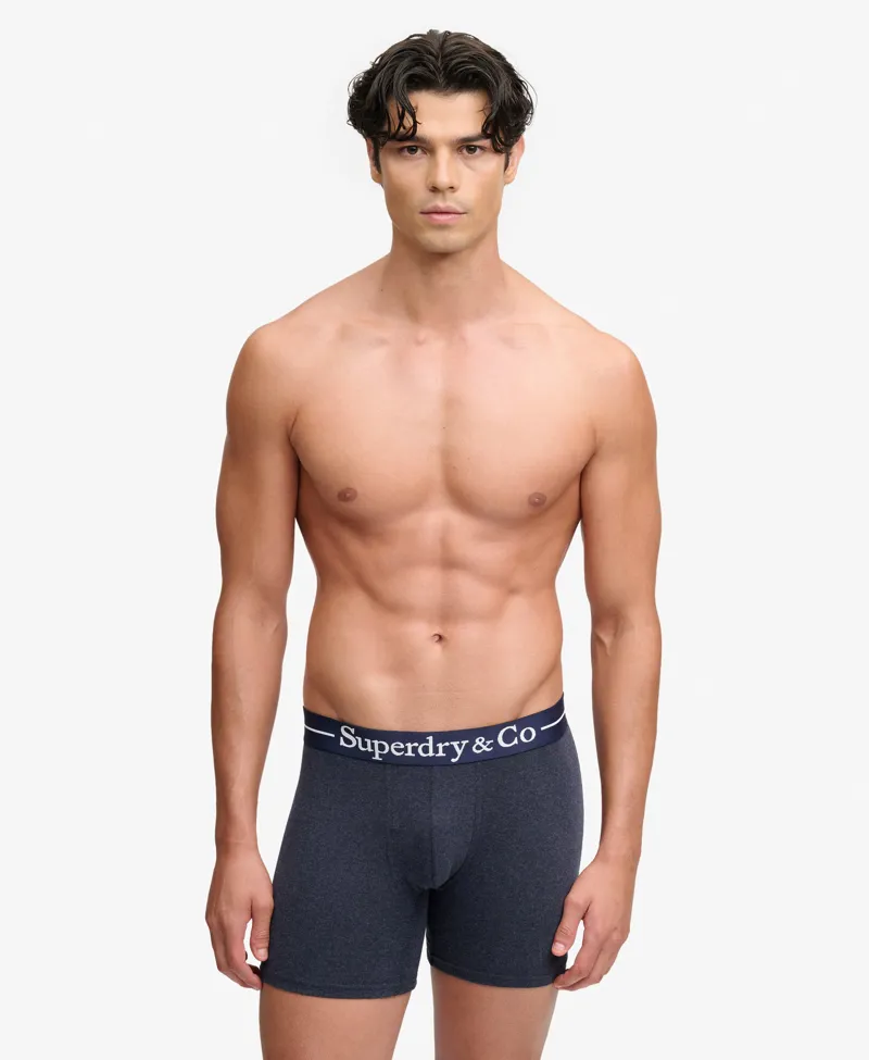 Superdry Boxer Triple Pack Navy Marl/Indigo Marl/Blue Grit-4