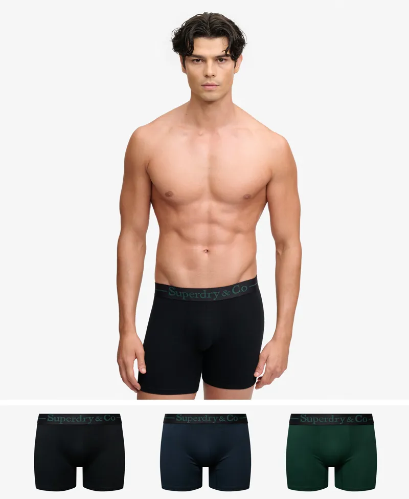 Superdry Boxer Triple Pack Black/Navy/Green