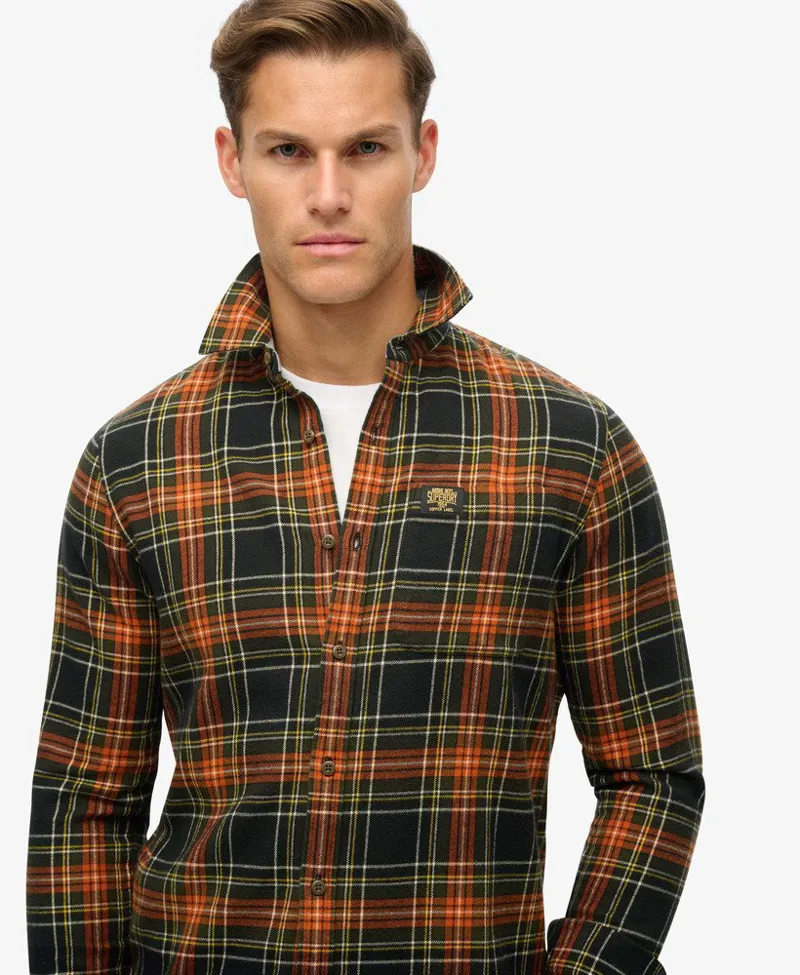 Superdry Organic Cotton Lumberjack Check Shirt Black XXL ONLY-1