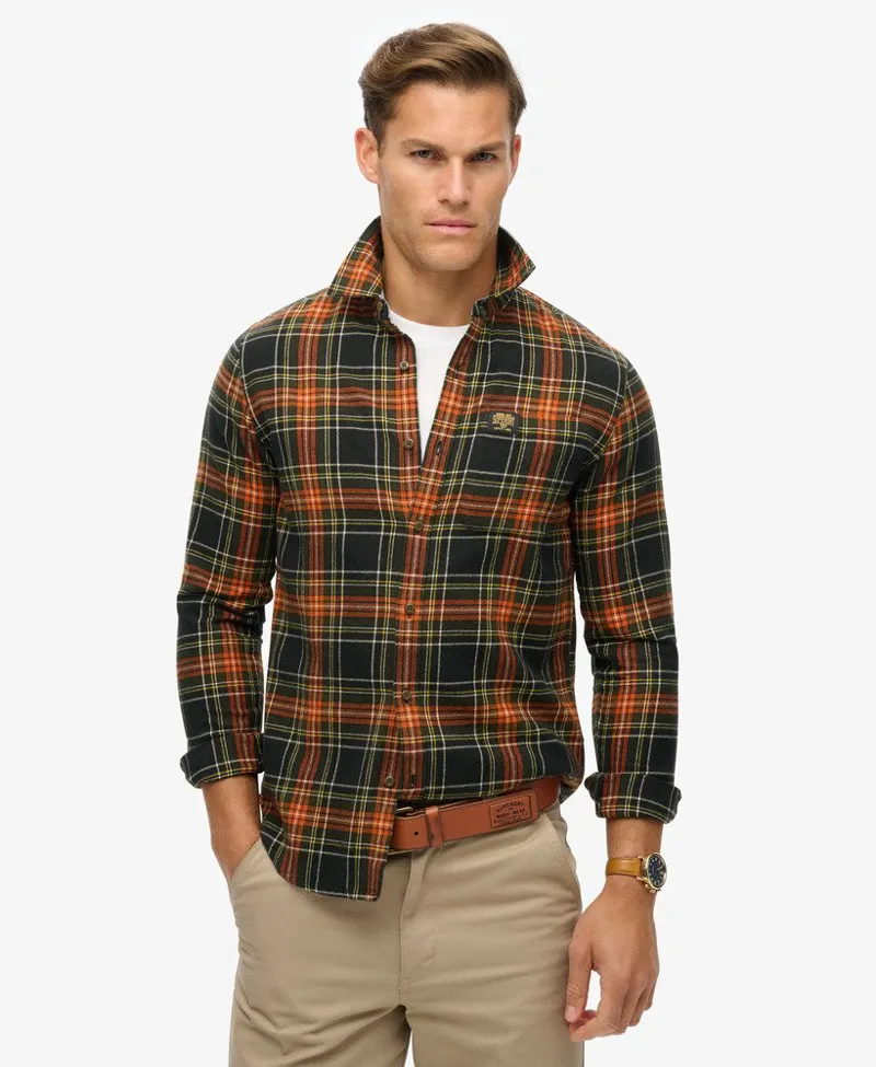 Superdry Organic Cotton Lumberjack Check Shirt Black XXL ONLY-4