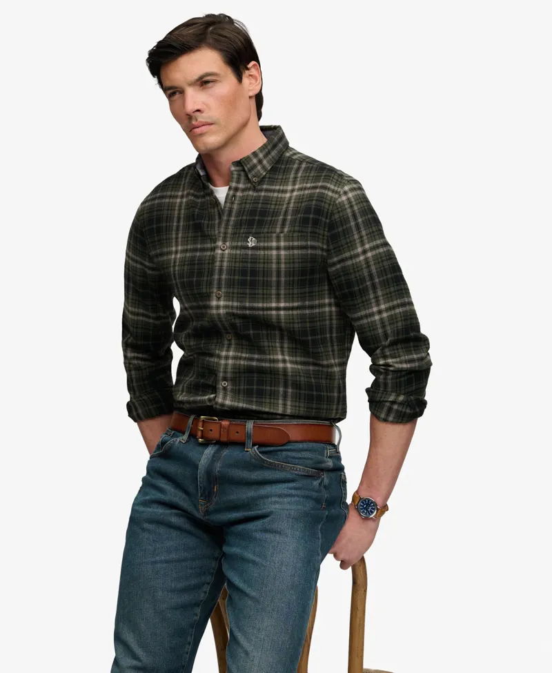 Superdry Long Sleeve Cotton Lumberjack Shirt Olive-4