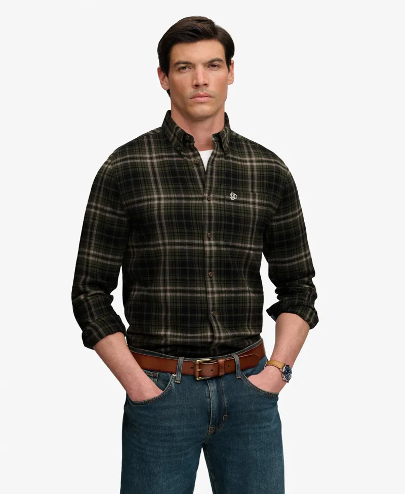 Superdry Long Sleeve Cotton Lumberjack Shirt Olive-5