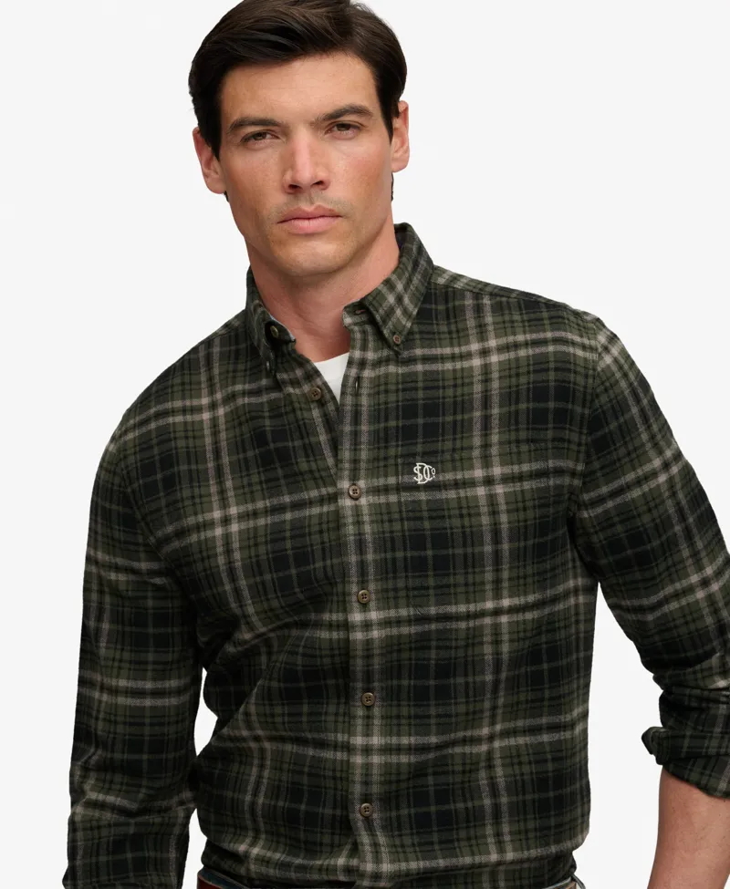 Superdry Long Sleeve Cotton Lumberjack Shirt Olive-6