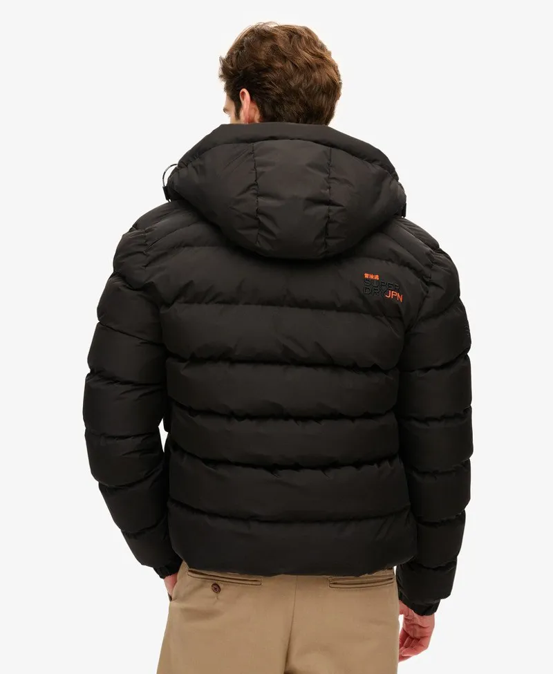 Superdry Hooded Sports Puffer Jacket Black-3
