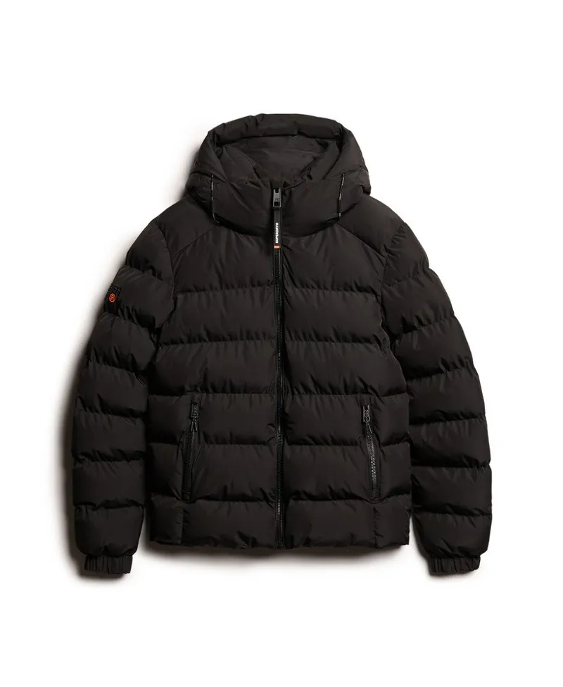 Superdry Hooded Sports Puffer Jacket Black