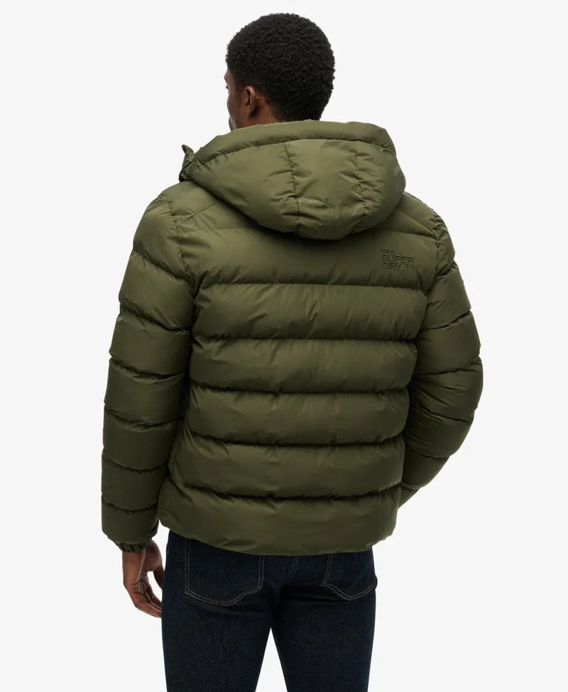 Superdry Hooded Sports Puffer Jacket Army Khaki-2