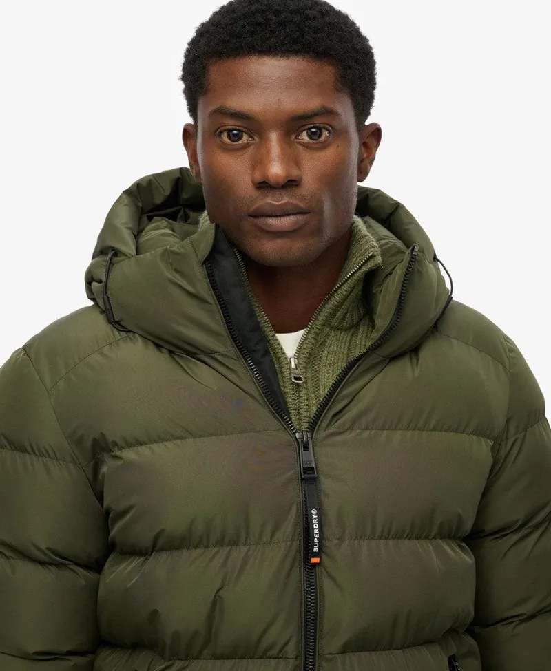 Superdry Hooded Sports Puffer Jacket Army Khaki-4