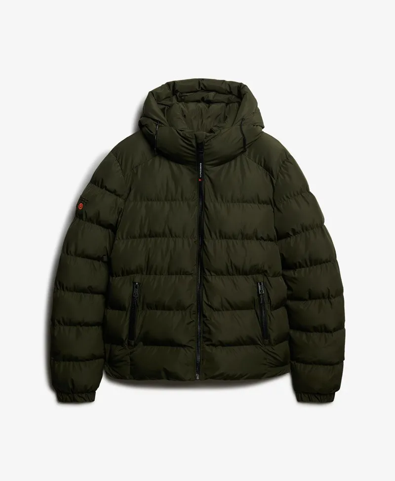 Superdry Hooded Sports Puffer Jacket Army Khaki-8