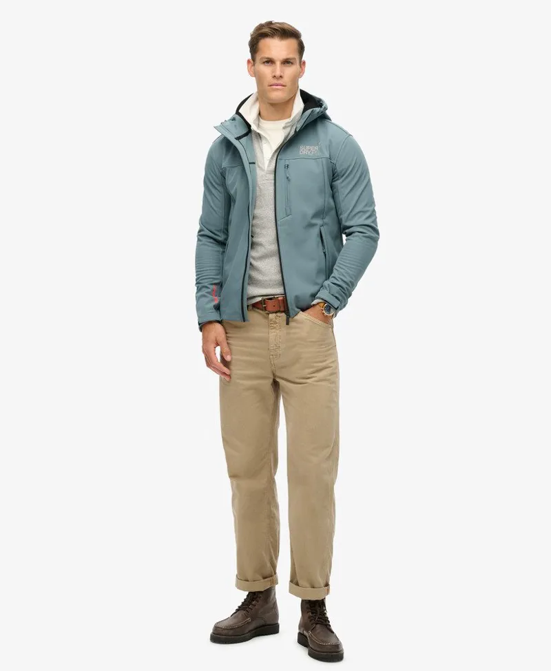 Superdry Hooded Soft Shell Trekker Jacket Stormy Blue-1