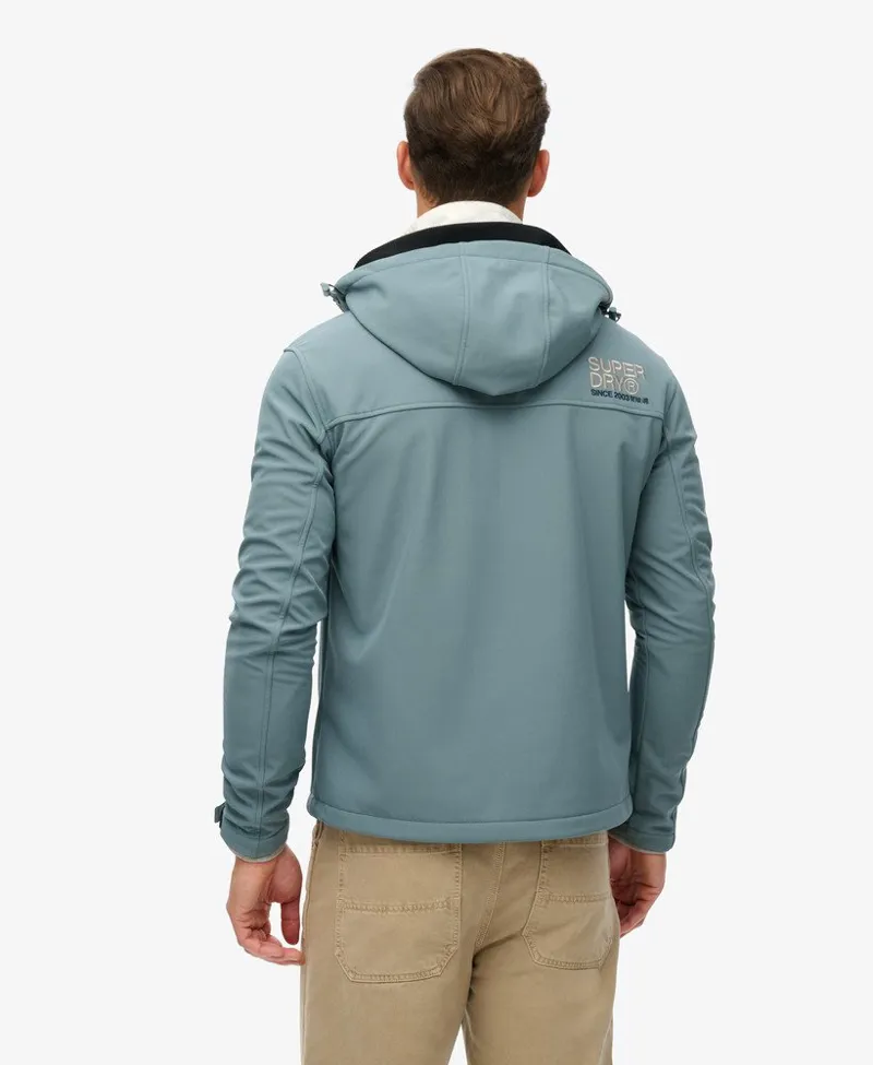 Superdry Hooded Soft Shell Trekker Jacket Stormy Blue-3