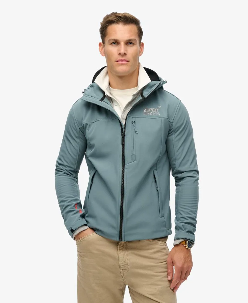 Superdry Hooded Soft Shell Trekker Jacket Stormy Blue-6