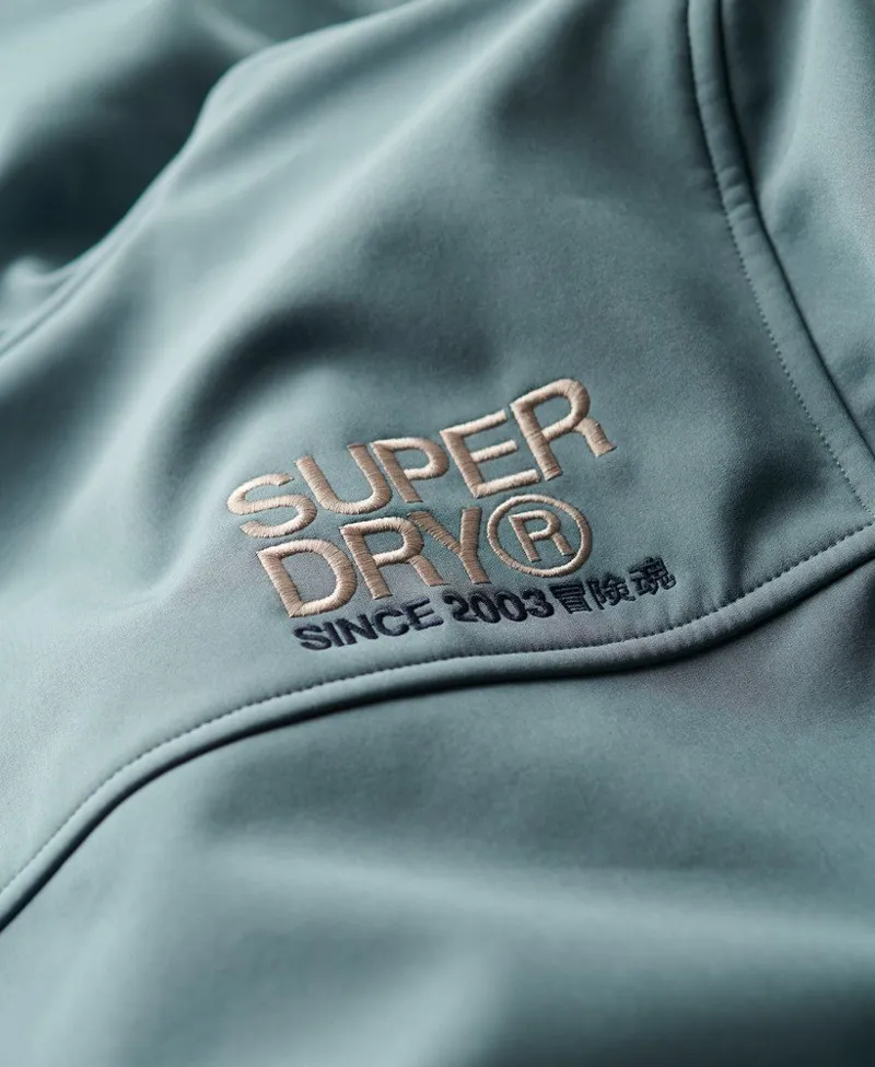 Superdry Hooded Soft Shell Trekker Jacket Stormy Blue-7