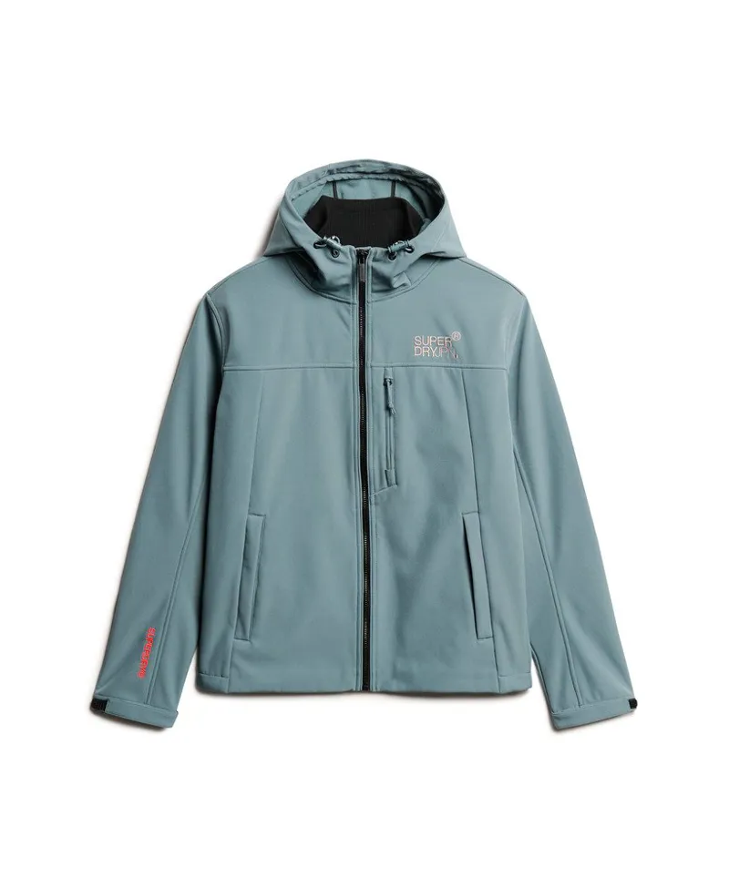 Superdry Hooded Soft Shell Trekker Jacket Stormy Blue-4