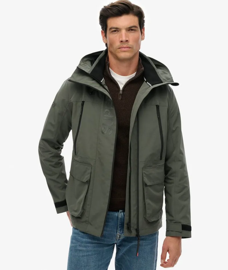 Superdry Hooded Ultimate Embroidered Windbreaker Grey-5