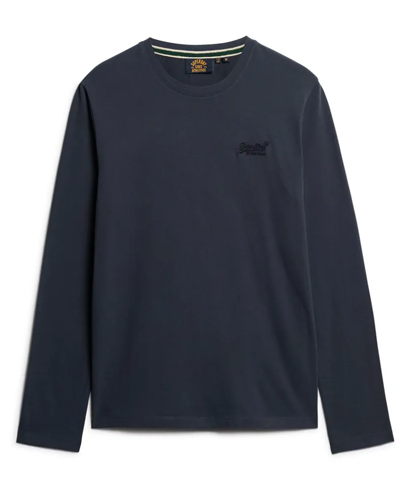 Superdry Essential Logo Long Sleeve Top Washed Eclipse Navy