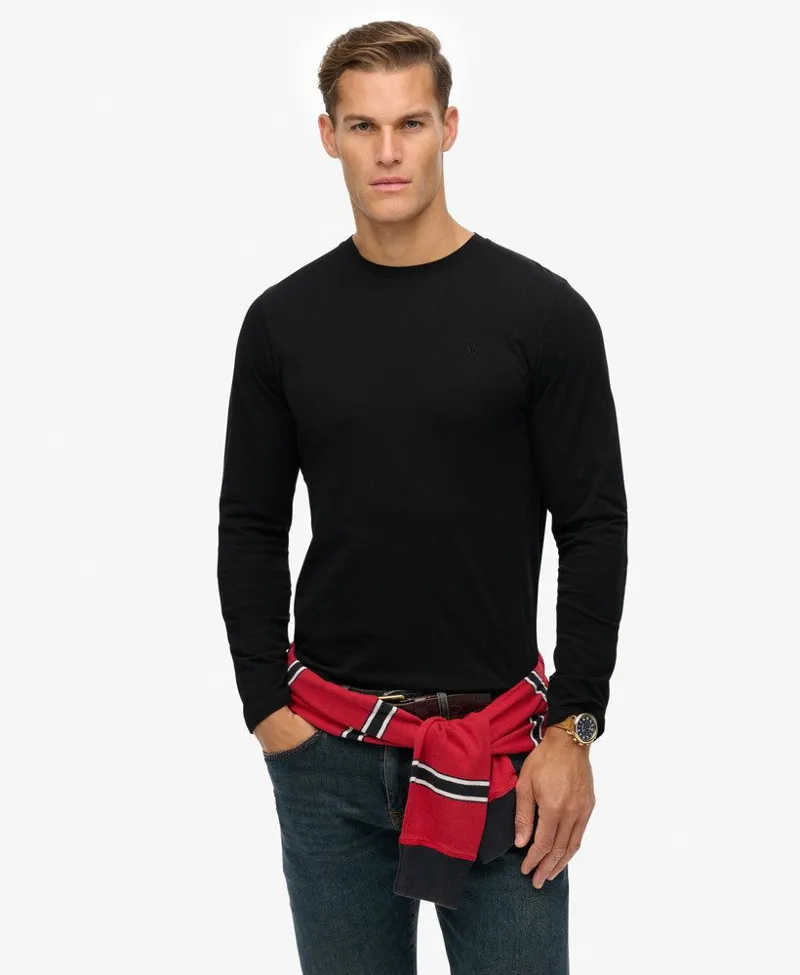 Superdry Classic Essential Long Sleeve Tee Black-1