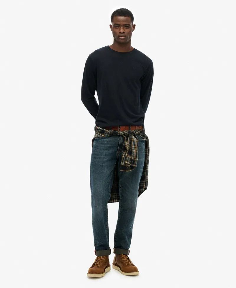 Superdry Classic Essential Long Sleeve Tee Eclipse Navy-1