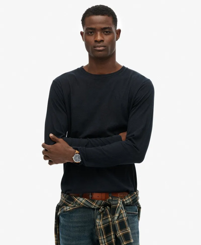 Superdry Classic Essential Long Sleeve Tee Eclipse Navy-6