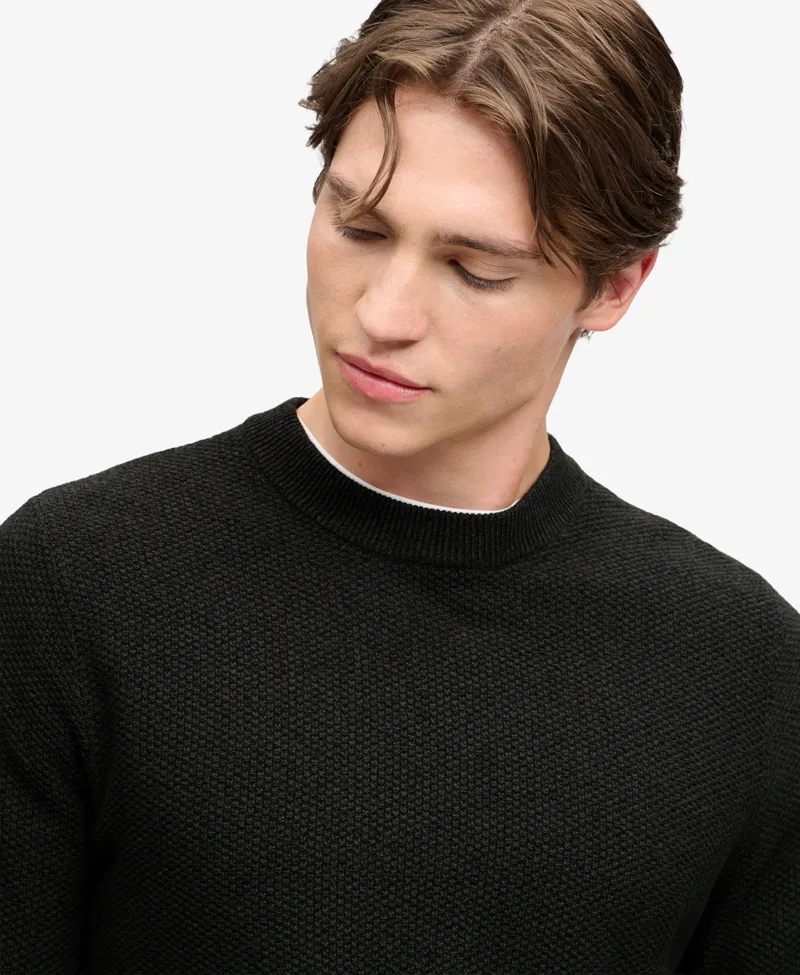 Superdry Texture Knit Jumper Black Twist -1
