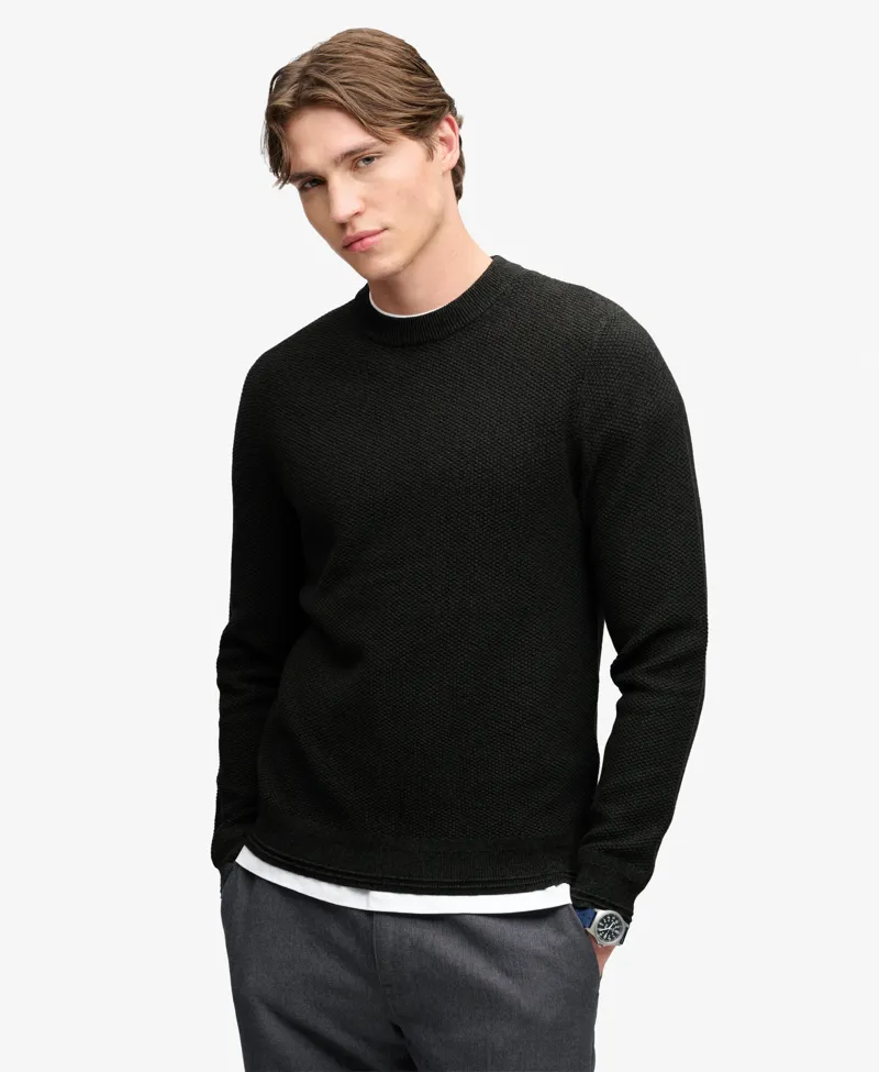 Superdry Texture Knit Jumper Black Twist -2