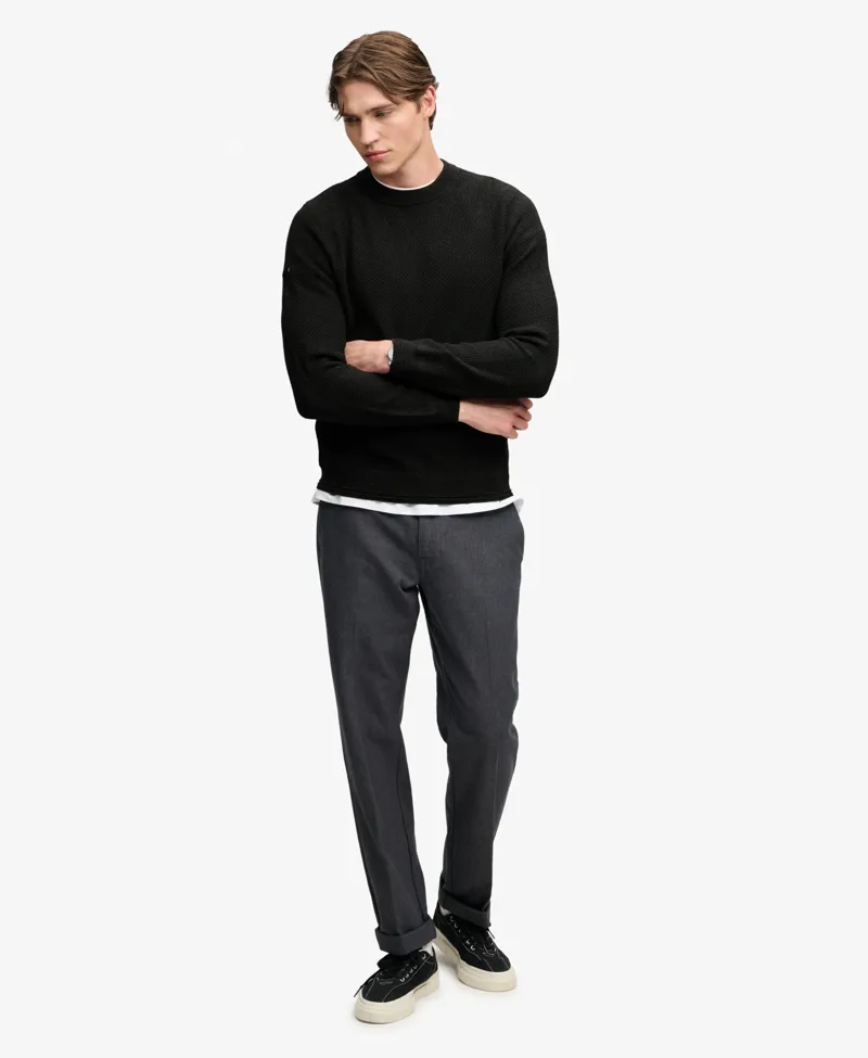 Superdry Texture Knit Jumper Black Twist -3