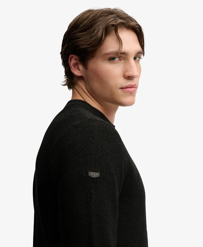 Superdry Texture Knit Jumper Black Twist -4