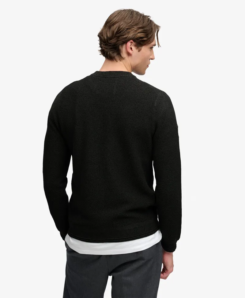 Superdry Texture Knit Jumper Black Twist -5