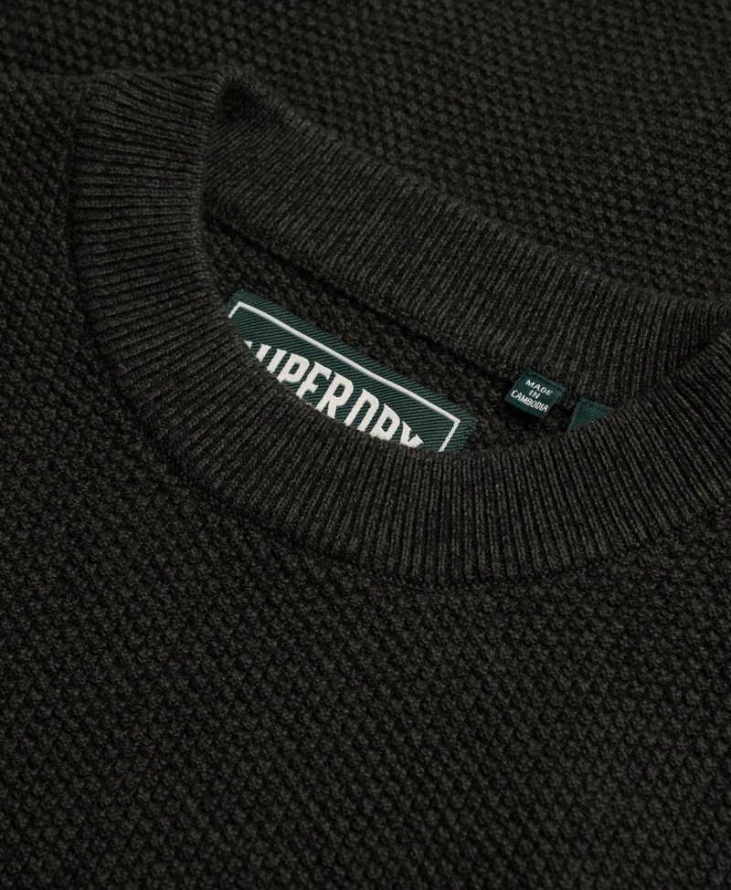 Superdry Texture Knit Jumper Black Twist -6