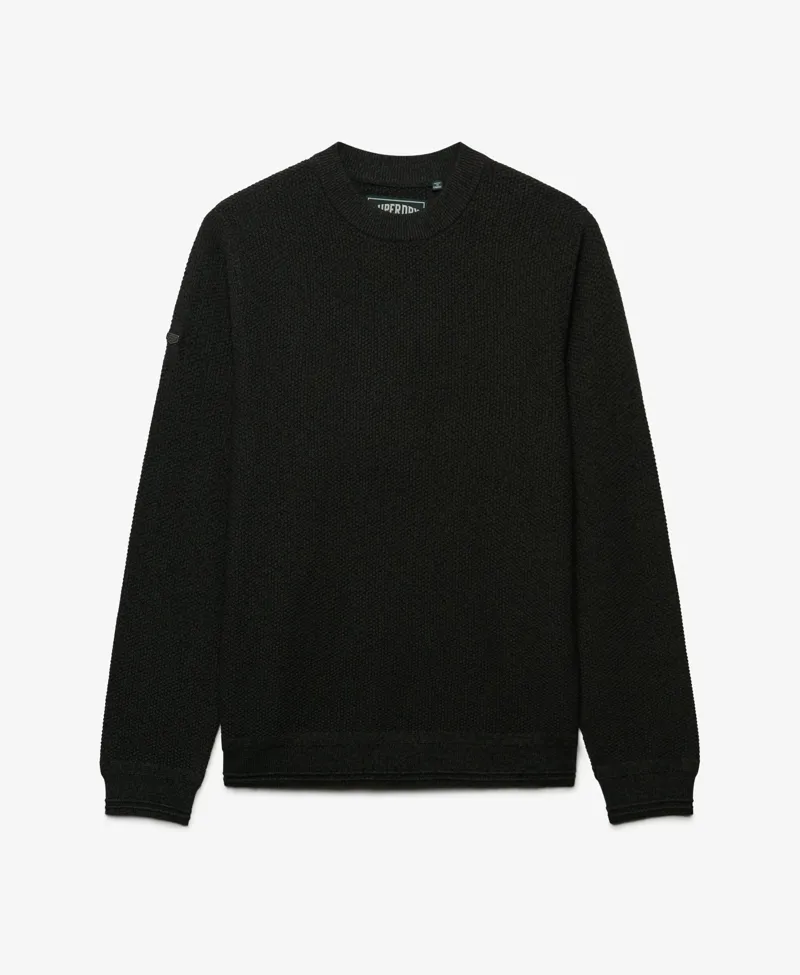 Superdry Texture Knit Jumper Black Twist 