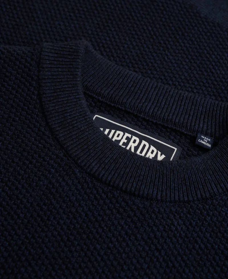 Superdry Texture Knit Jumper Navy Twist -3