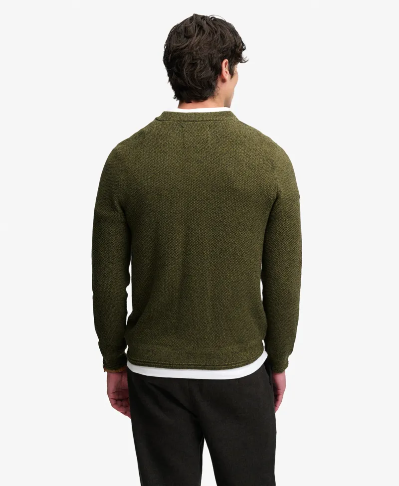 Superdry Texture Knit Jumper Olive / Black Twist -5