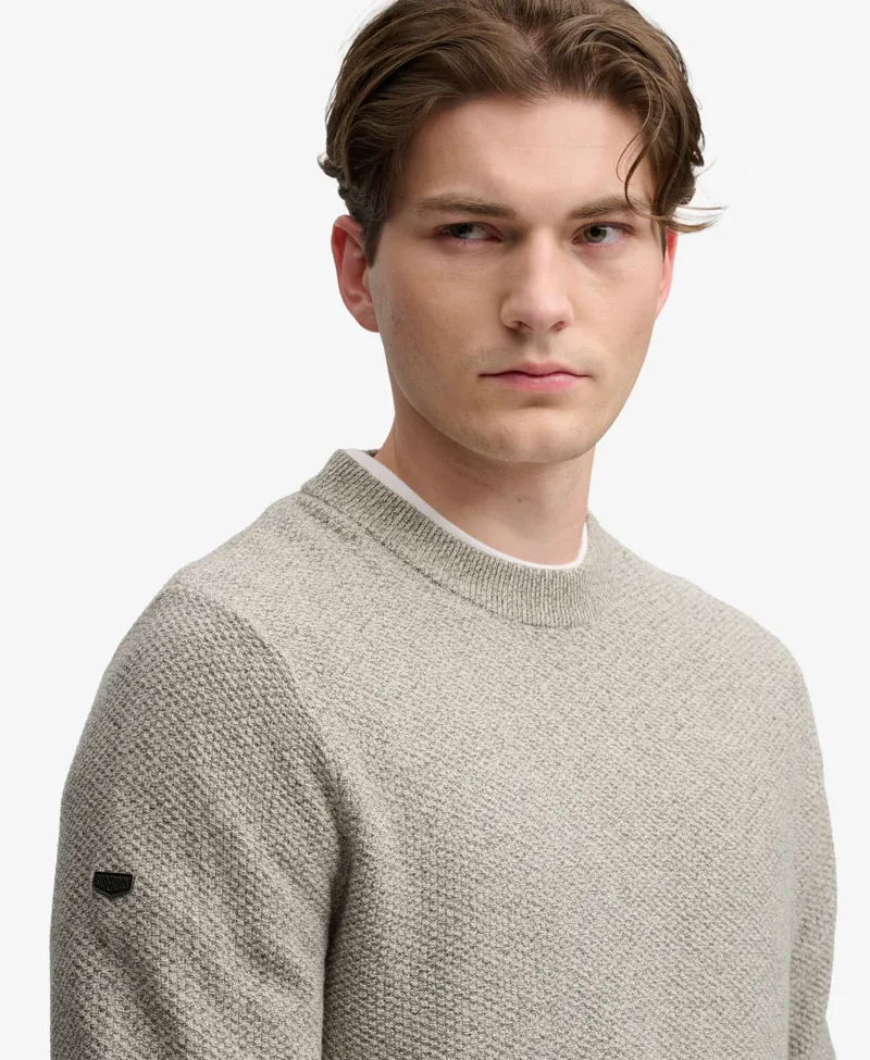 Superdry Texture Knit Jumper Beige/Grey Twist -2
