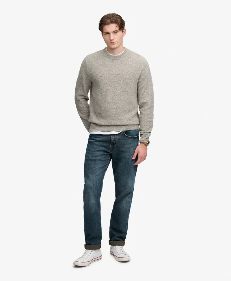 Superdry Texture Knit Jumper Beige/Grey Twist -3