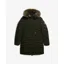Superdry Fuji Faux Fur Hood Mid Length Jacket Olive