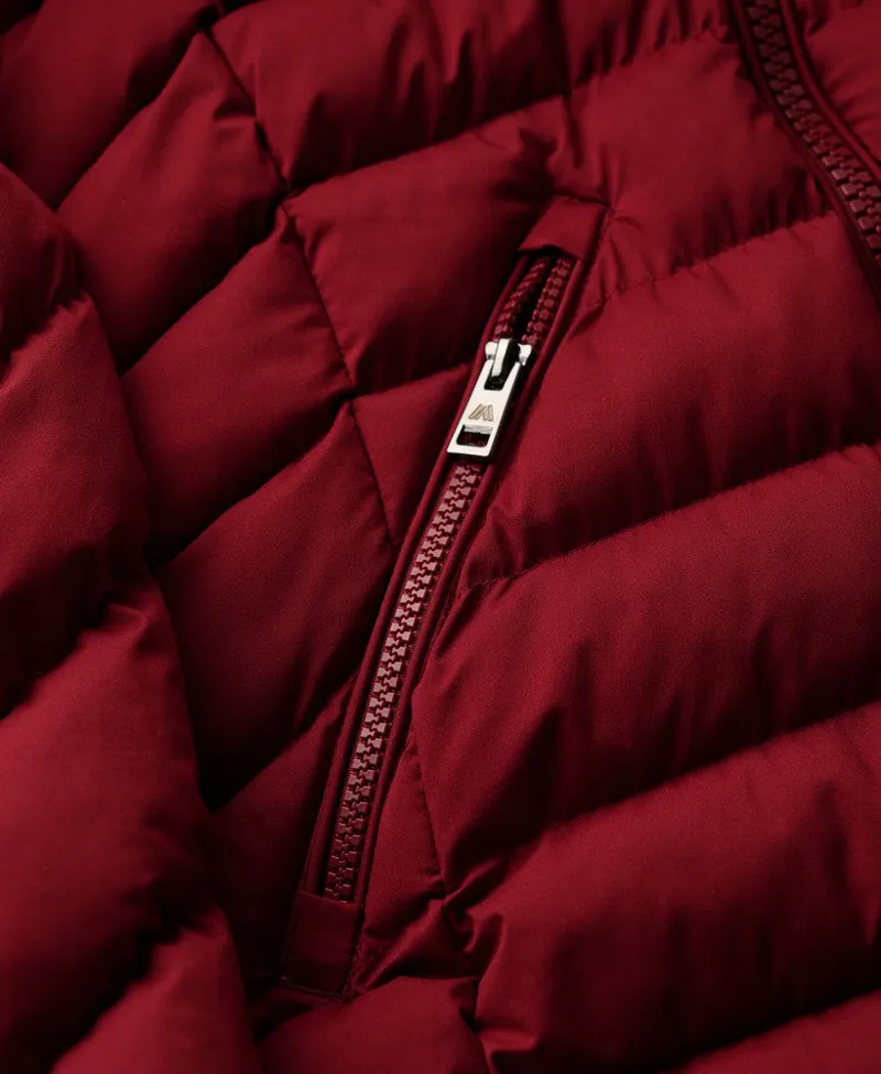 Superdry Fuji Faux Fur Hood Mid Length Jacket Wine-1