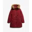Superdry Fuji Faux Fur Hood Mid Length Jacket Wine