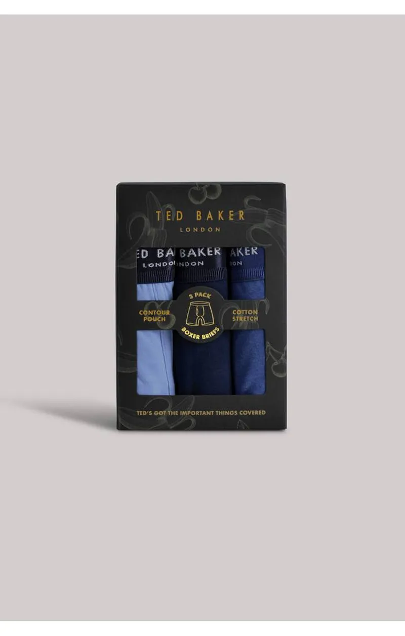 Ted Baker 3 Pack Boxer Breifs SodBlu/Nvy/BoBlu 