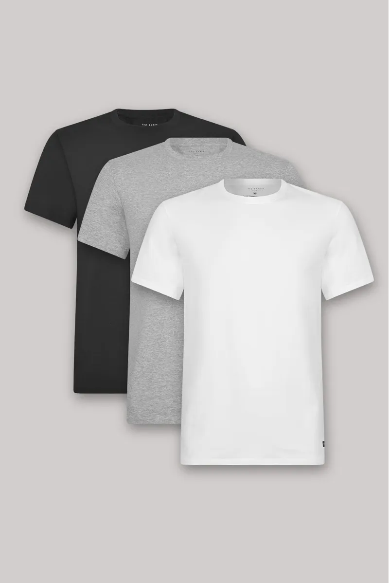 Ted Baker 3 Pack Crew Neck T-Shirts Black/Grey/White-1