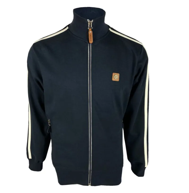Trojan Twin Stripe Plain Track Top Navy