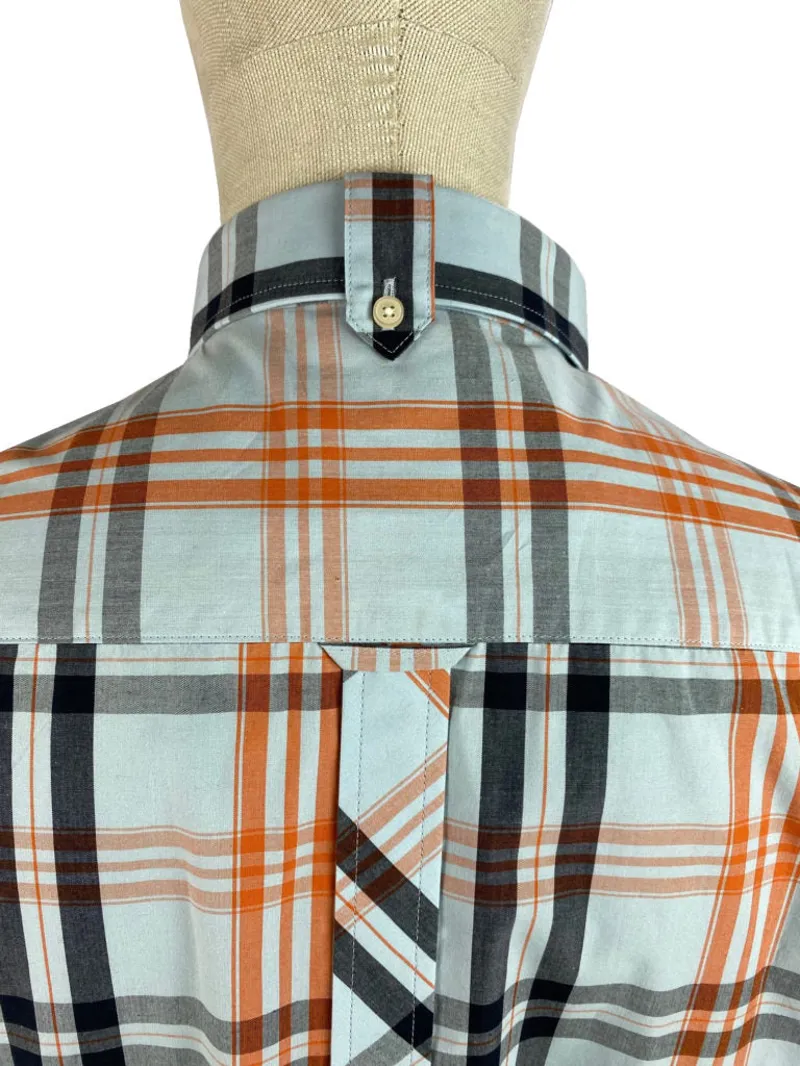 Trojan Windowpane Check S/S Shirt Sky/Navy/Orange-4