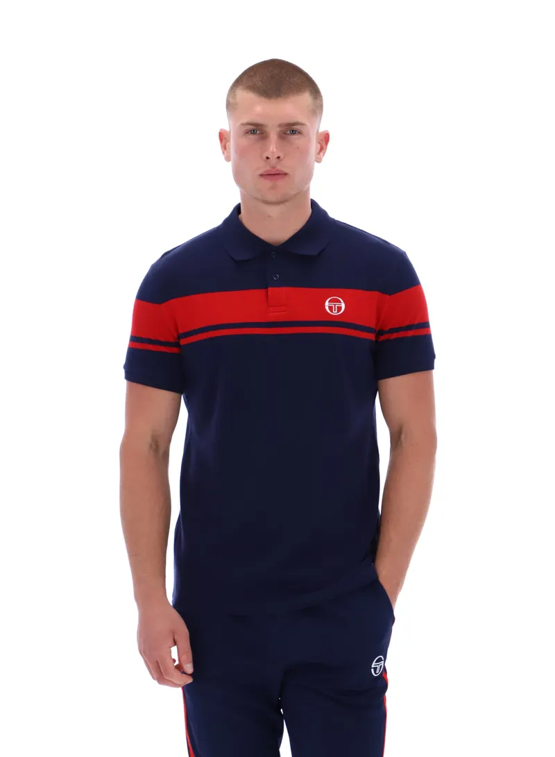 Sergio Tacchini Young Line Polo T-shirt Maritime Blue / Adrenalin Rush -6