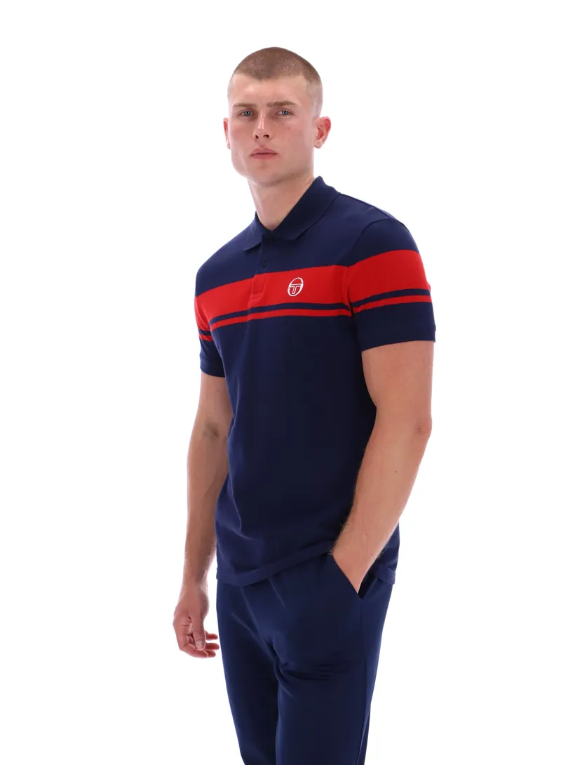 Sergio Tacchini Young Line Polo T-shirt Maritime Blue / Adrenalin Rush -7