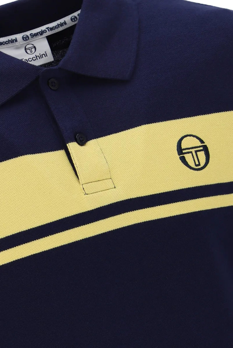 Sergio Tacchini Young Line Polo T-shirt Maritime/Yellow MEDIUM ONLY-3